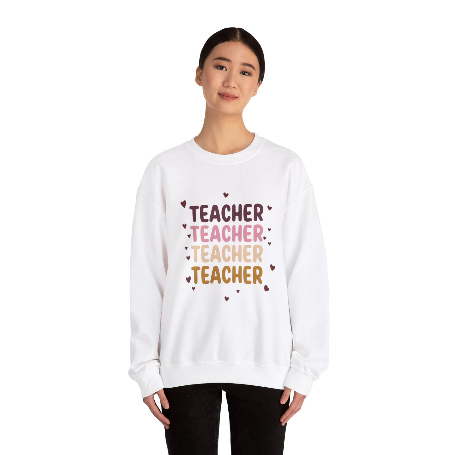 Teacher Appreciation Crewneck Sweatshirt with Heart Design