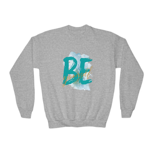 Youth Crewneck Sweatshirt - "Be Yourself" Inspirational Design