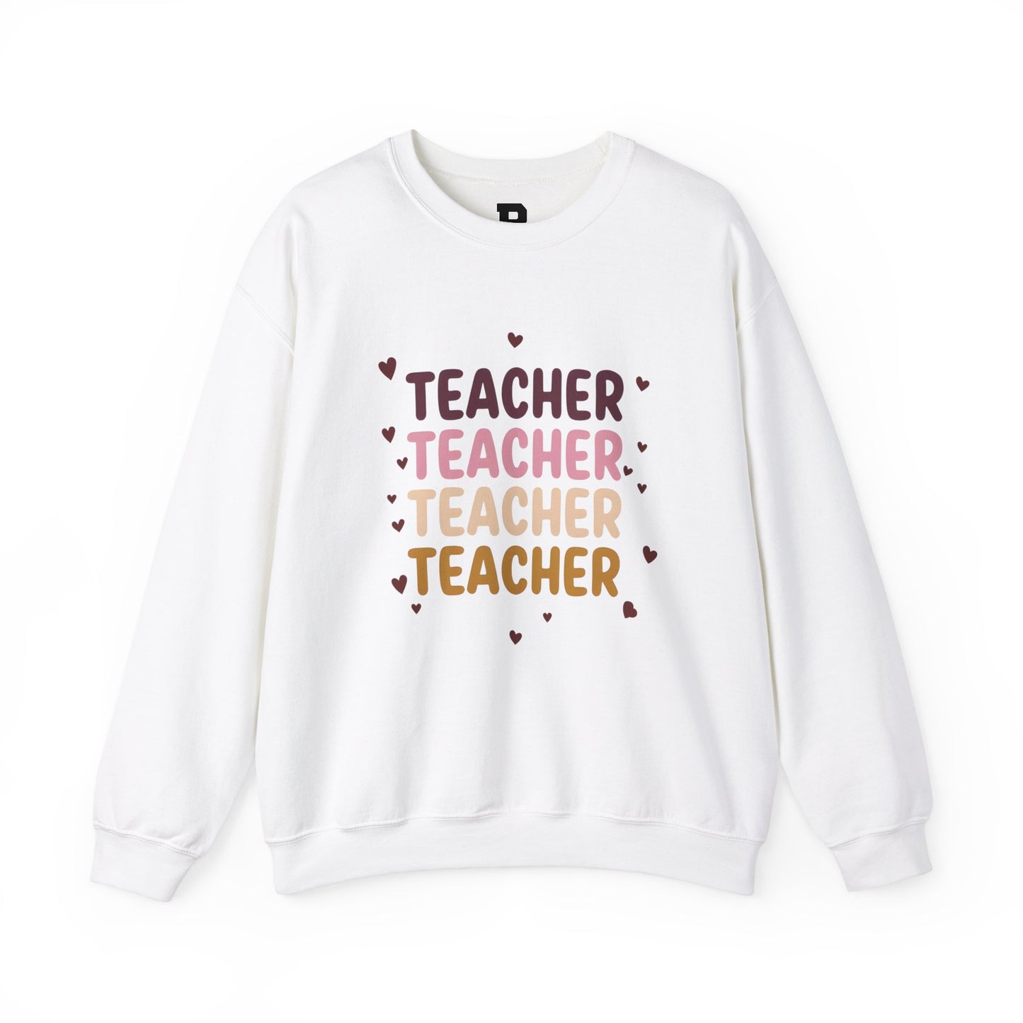 Teacher Appreciation Crewneck Sweatshirt with Heart Design