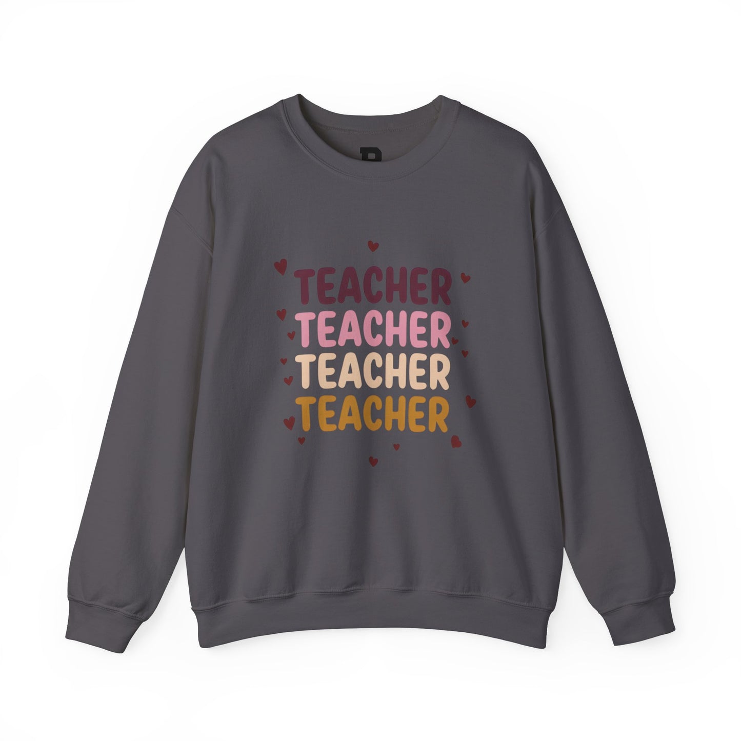 Teacher Appreciation Crewneck Sweatshirt with Heart Design