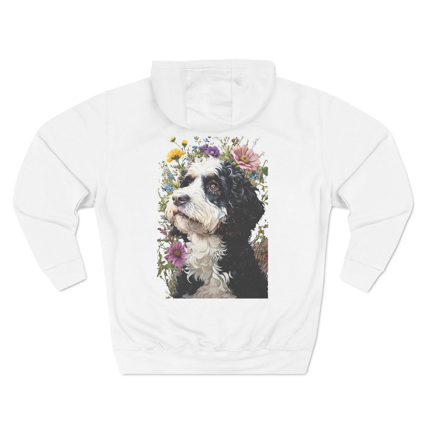 Floral Dog Hoodie - Cozy Three-Panel Fleece Sweatshirt for Dog Lovers