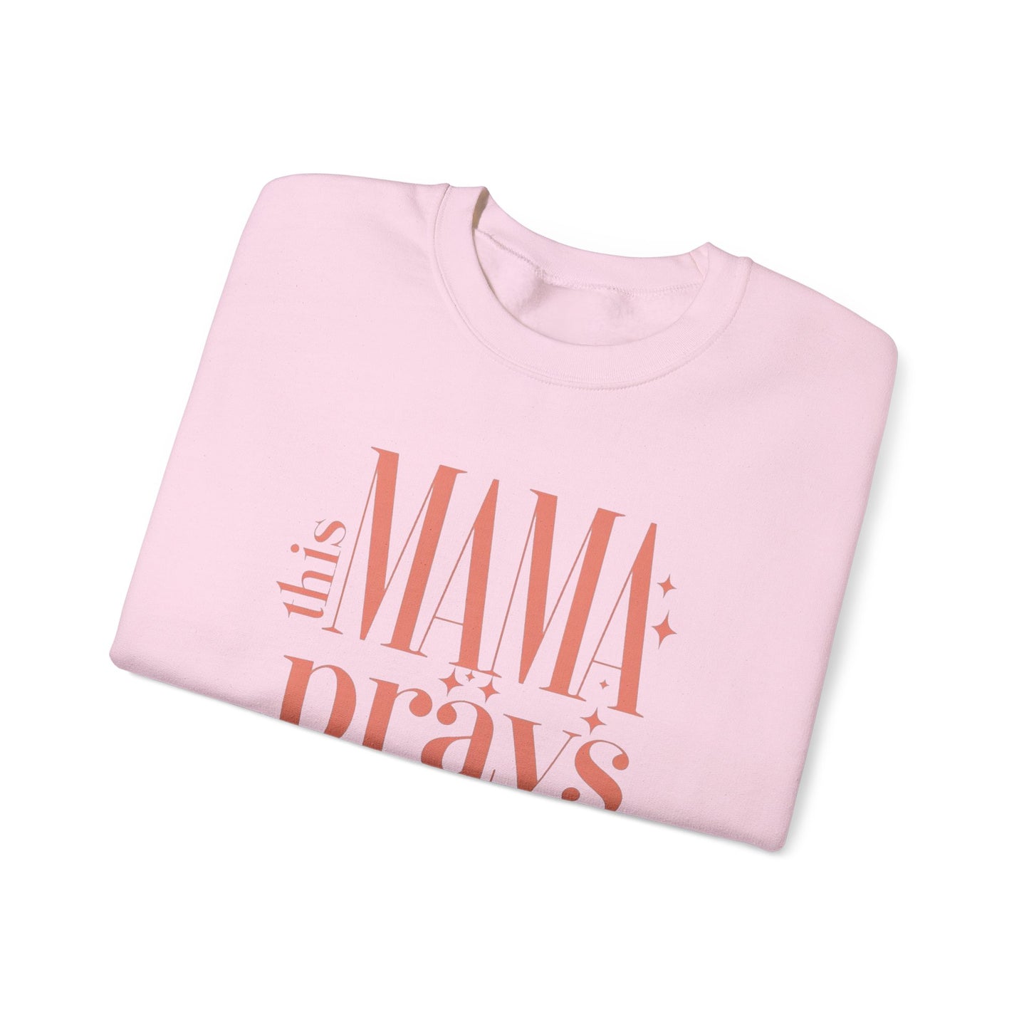 This Mama Prays Sweatshirt - Unisex Heavy Blend™ Crewneck for Moms