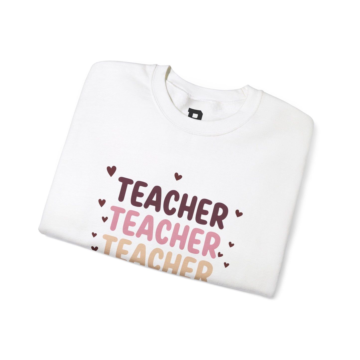 Teacher Appreciation Crewneck Sweatshirt with Heart Design