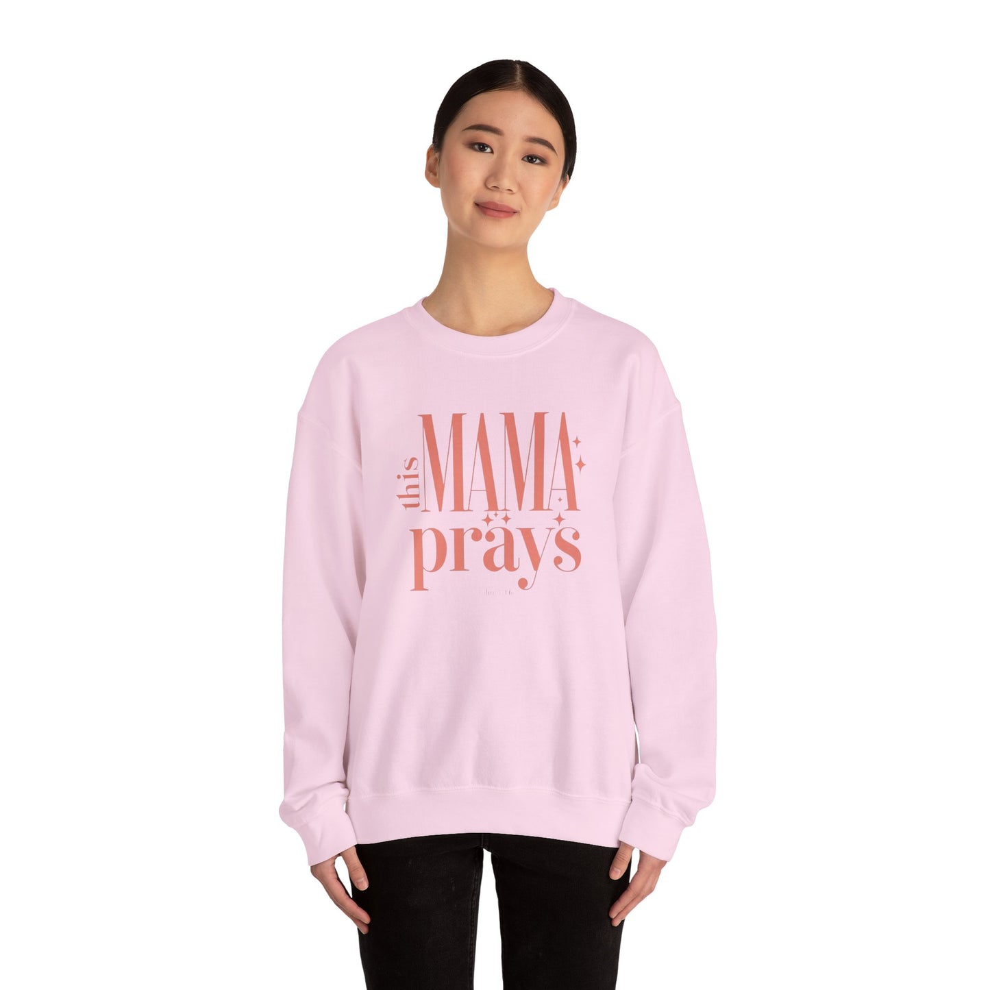 This Mama Prays Sweatshirt - Unisex Heavy Blend™ Crewneck for Moms