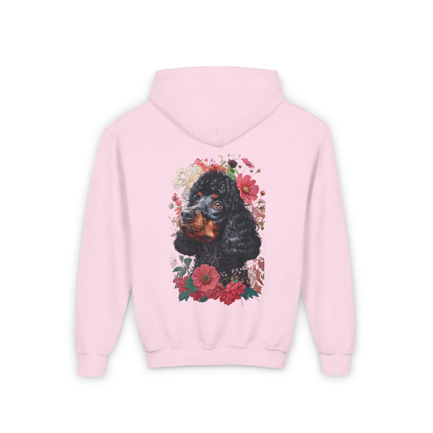 Floral Poodle Youth Hoodie – Cozy Pet-Lover Sweatshirt