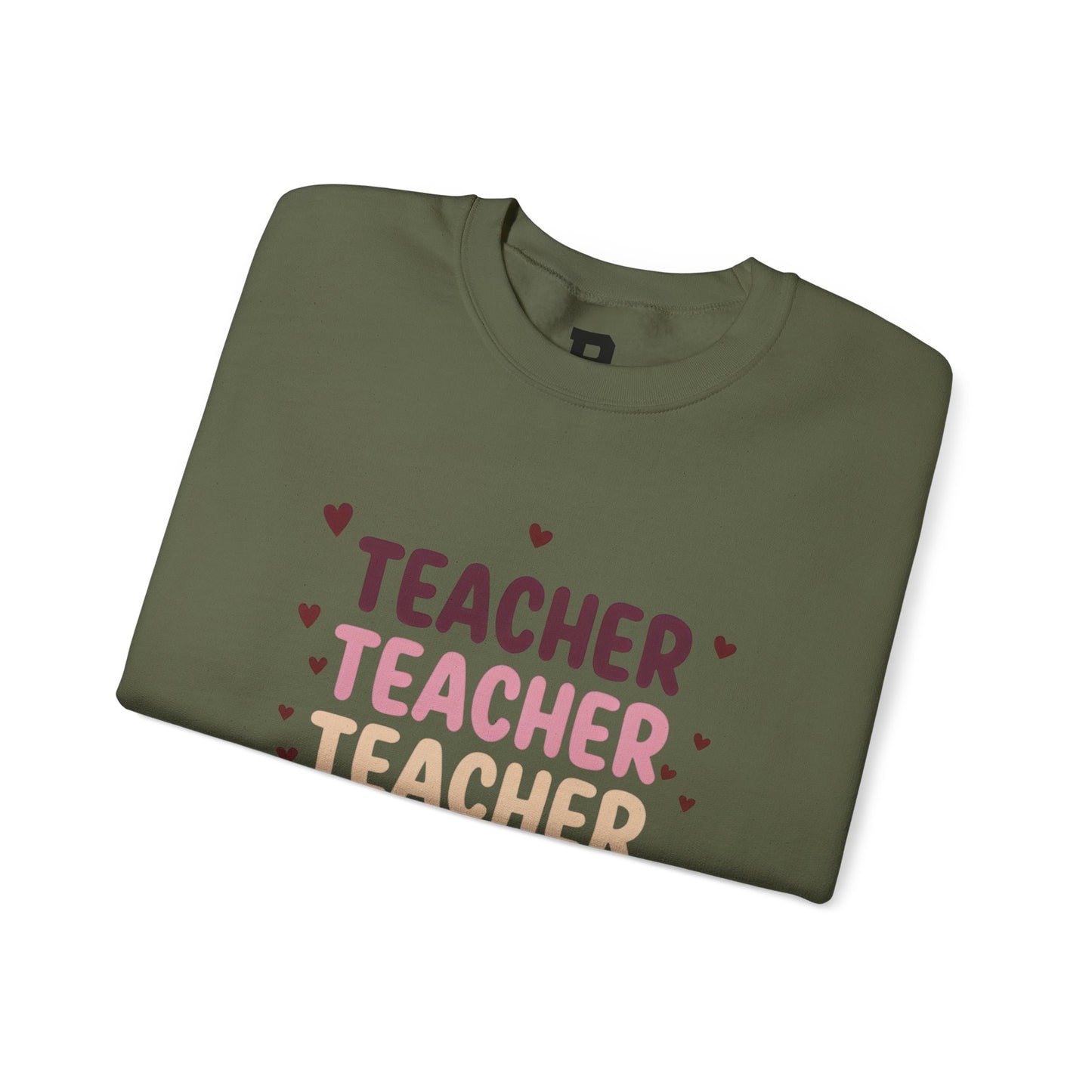 Teacher Appreciation Crewneck Sweatshirt with Heart Design