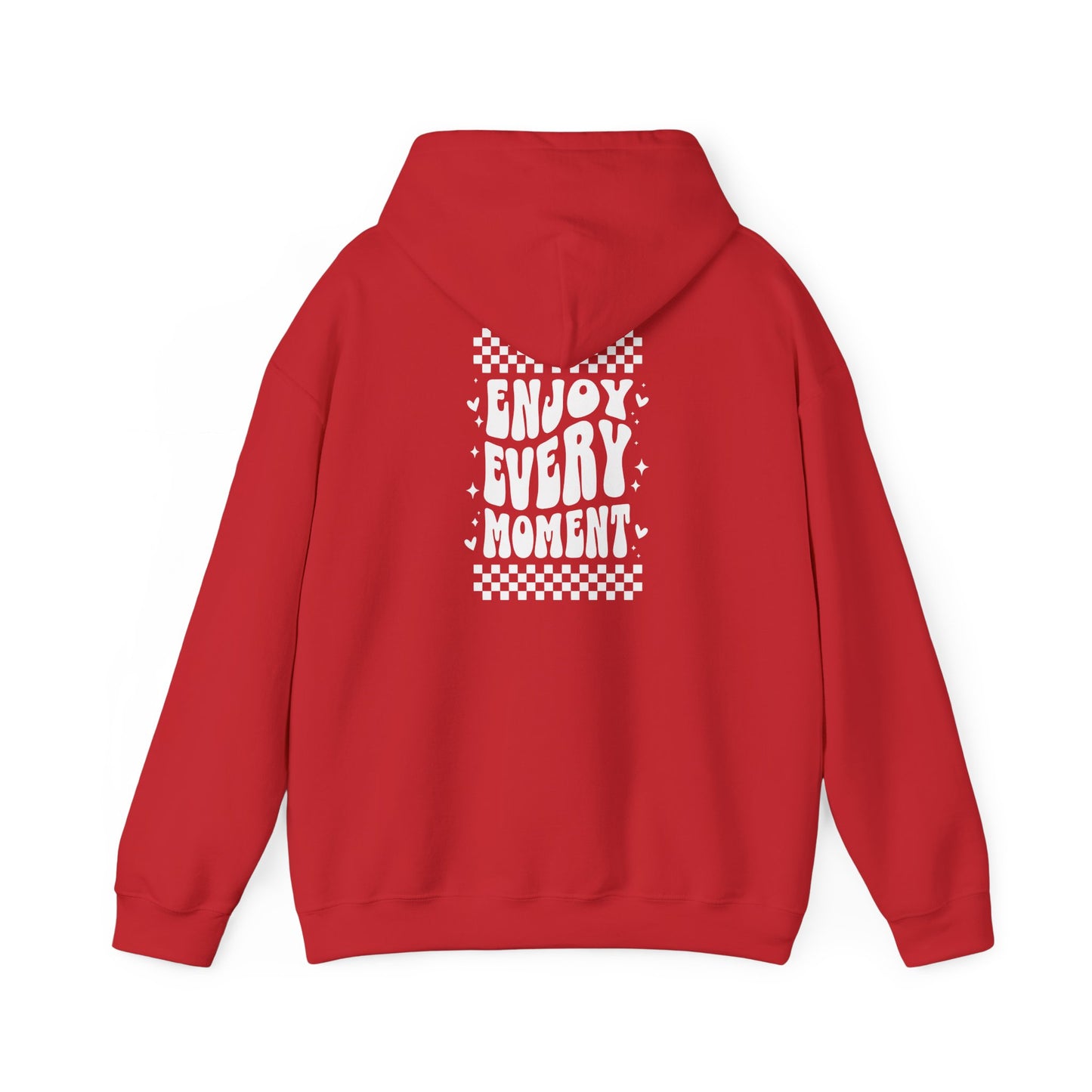 Enjoy Every Moment Unisex Hooded Sweatshirt - Cozy Black Hoodie for Everyday Comfort