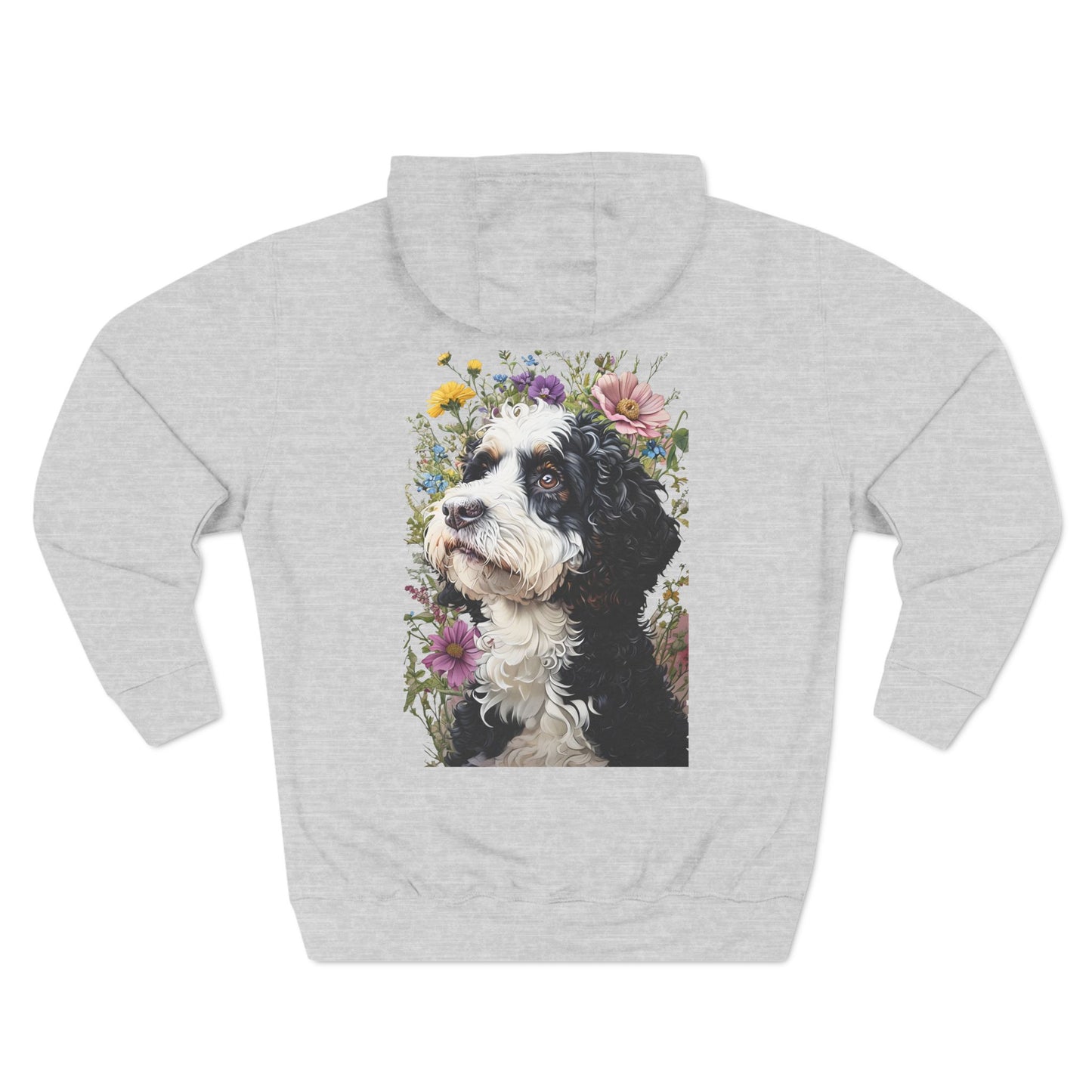 Floral Dog Hoodie - Cozy Three-Panel Fleece Sweatshirt for Dog Lovers