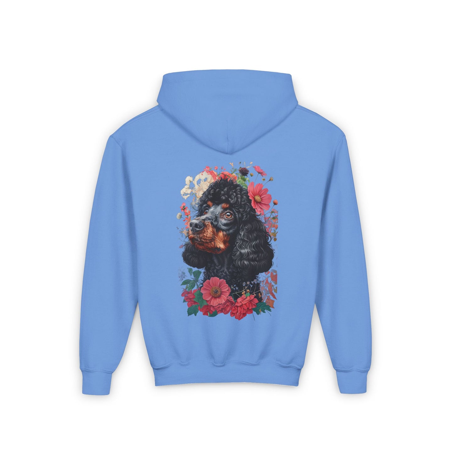 Floral Poodle Youth Hoodie – Cozy Pet-Lover Sweatshirt