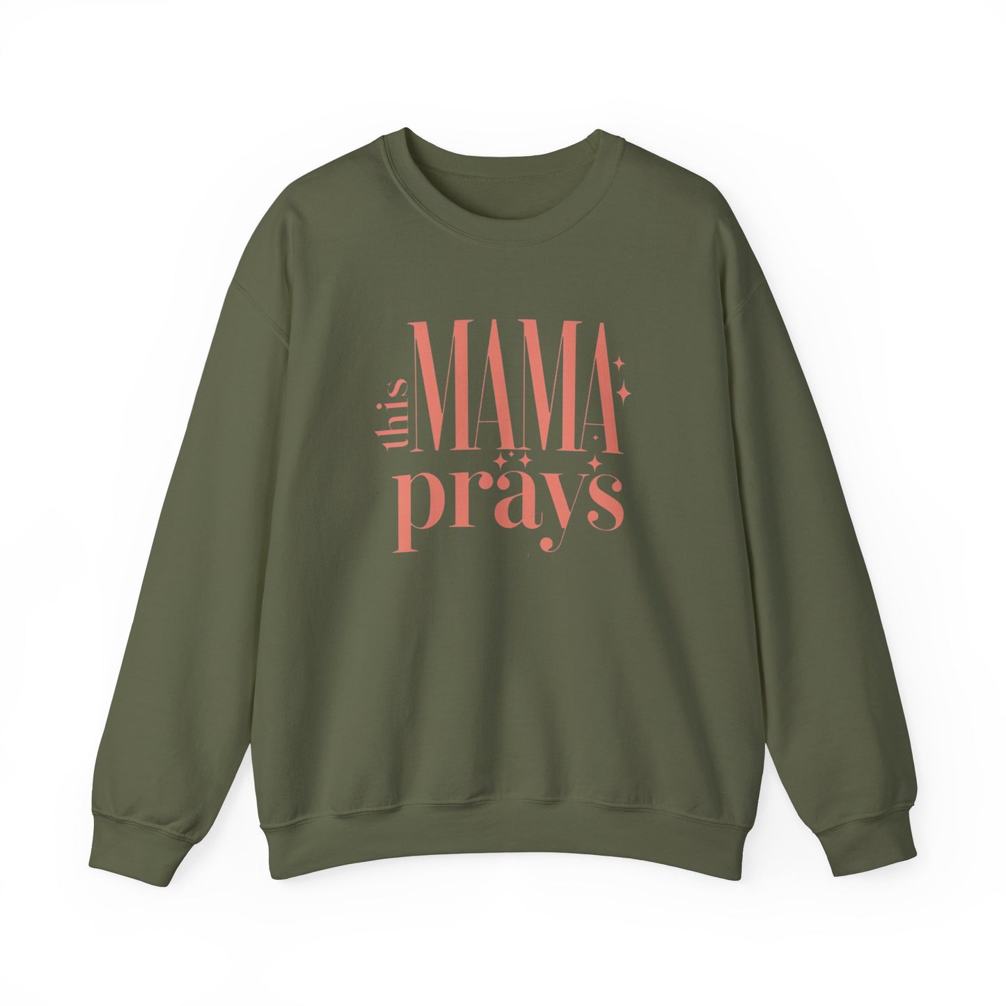 This Mama Prays Sweatshirt - Unisex Heavy Blend™ Crewneck for Moms