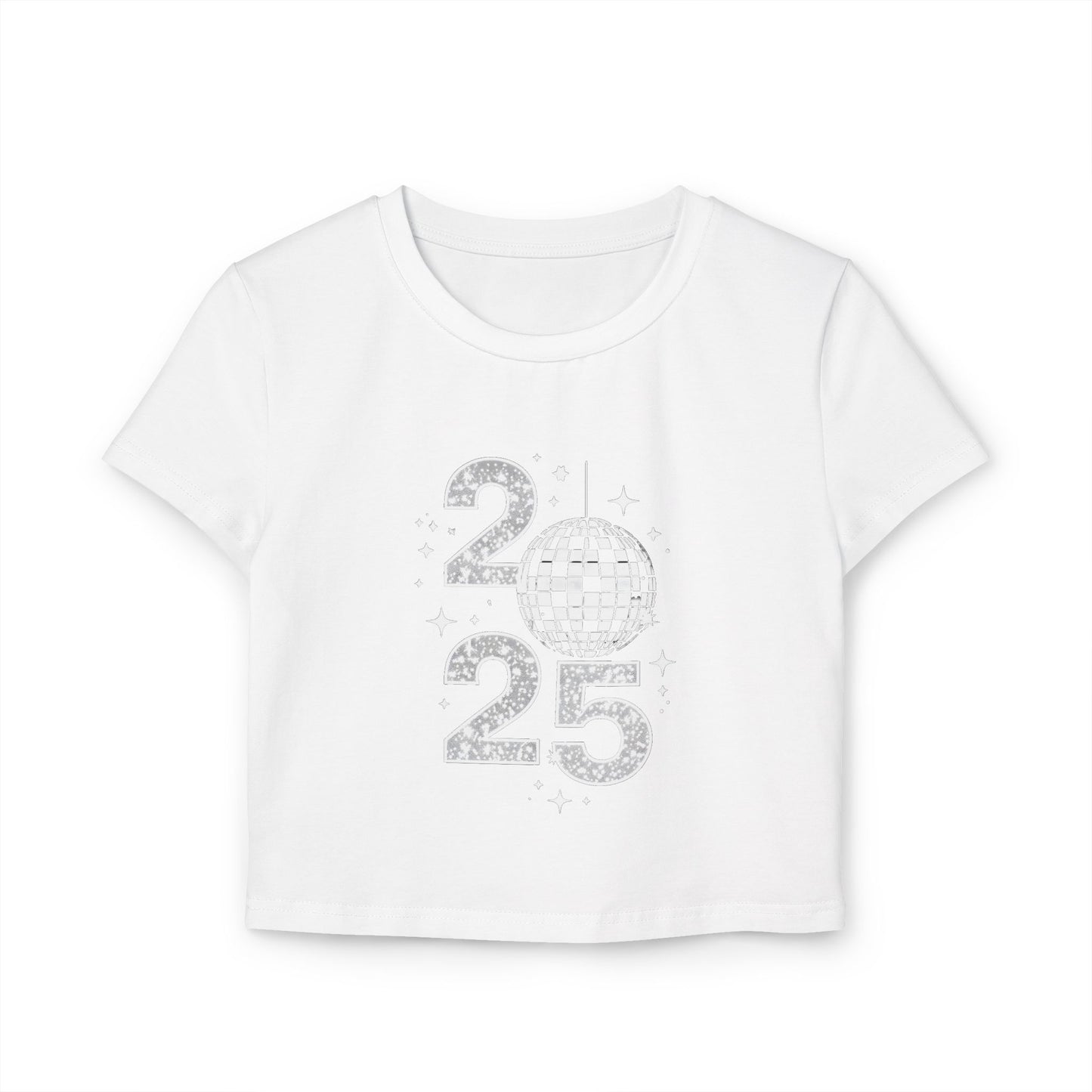 2025 Women's Baby Tee - Fun & Festive Cropped T-Shirt for New Year's Celebrations