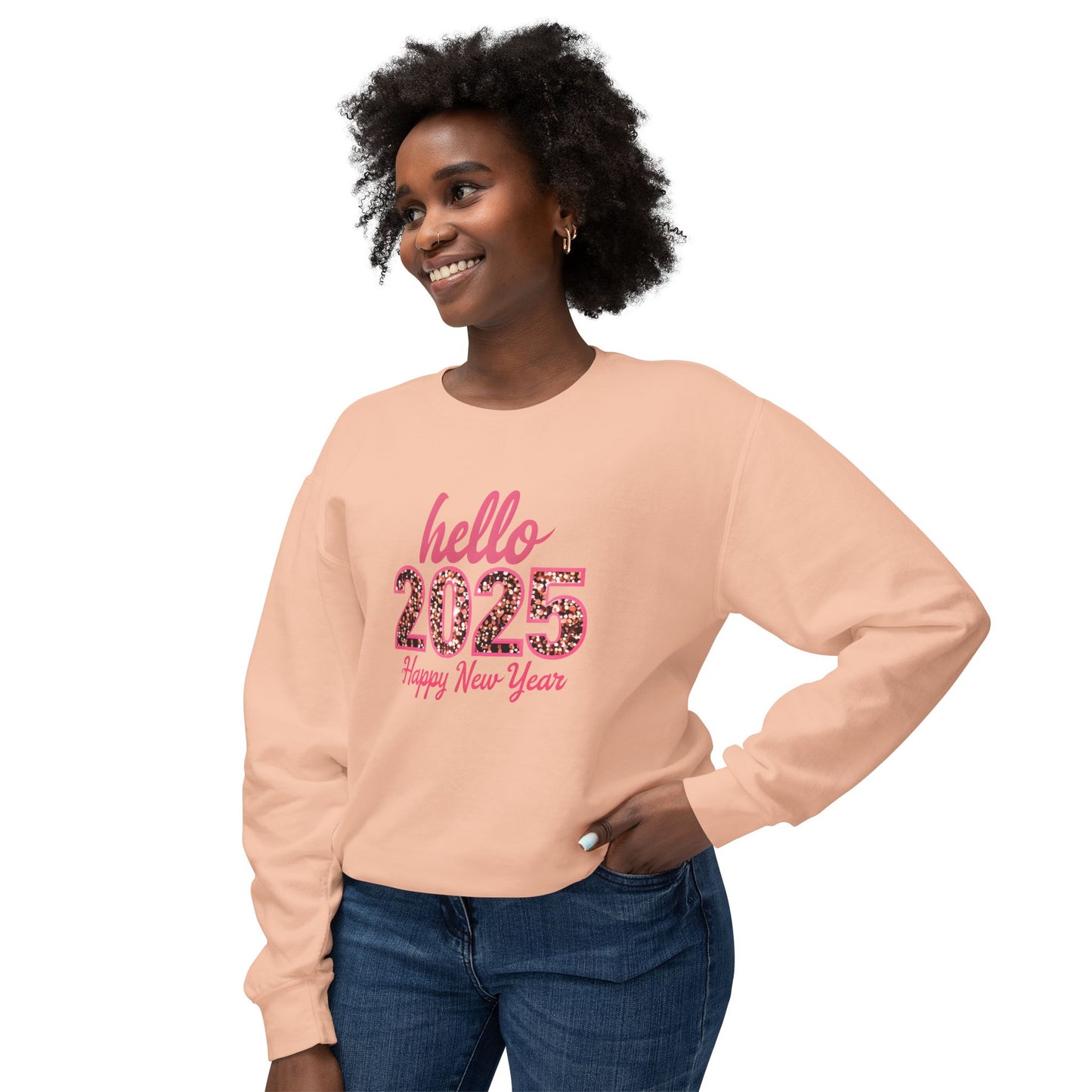 Unisex Lightweight Crewneck Sweatshirt - Happy New Year 2025 Design