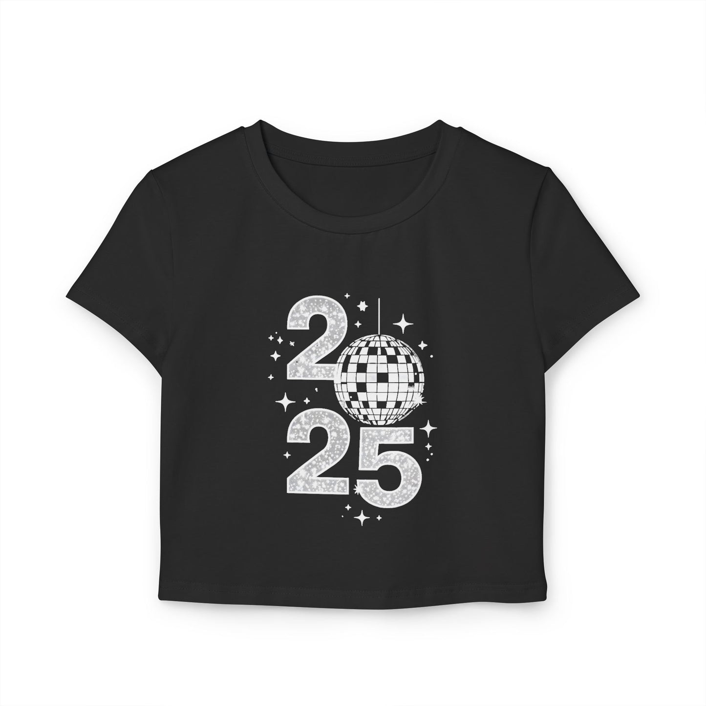 2025 Women's Baby Tee - Fun & Festive Cropped T-Shirt for New Year's Celebrations