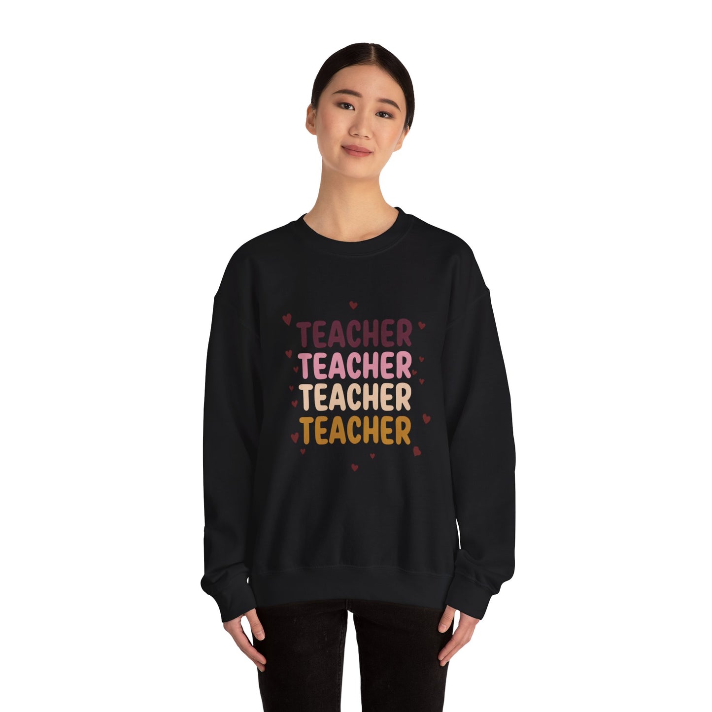 Teacher Appreciation Crewneck Sweatshirt with Heart Design