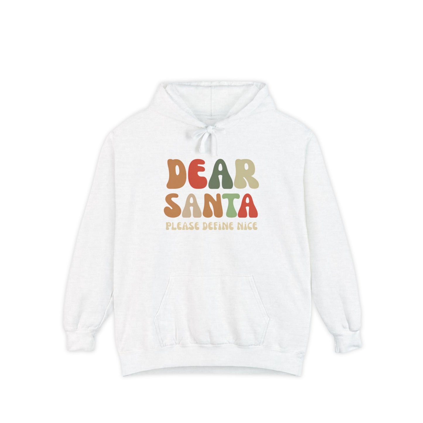 Dear Santa Unisex Garment-Dyed Hoodie - Fun Holiday Sweatshirt