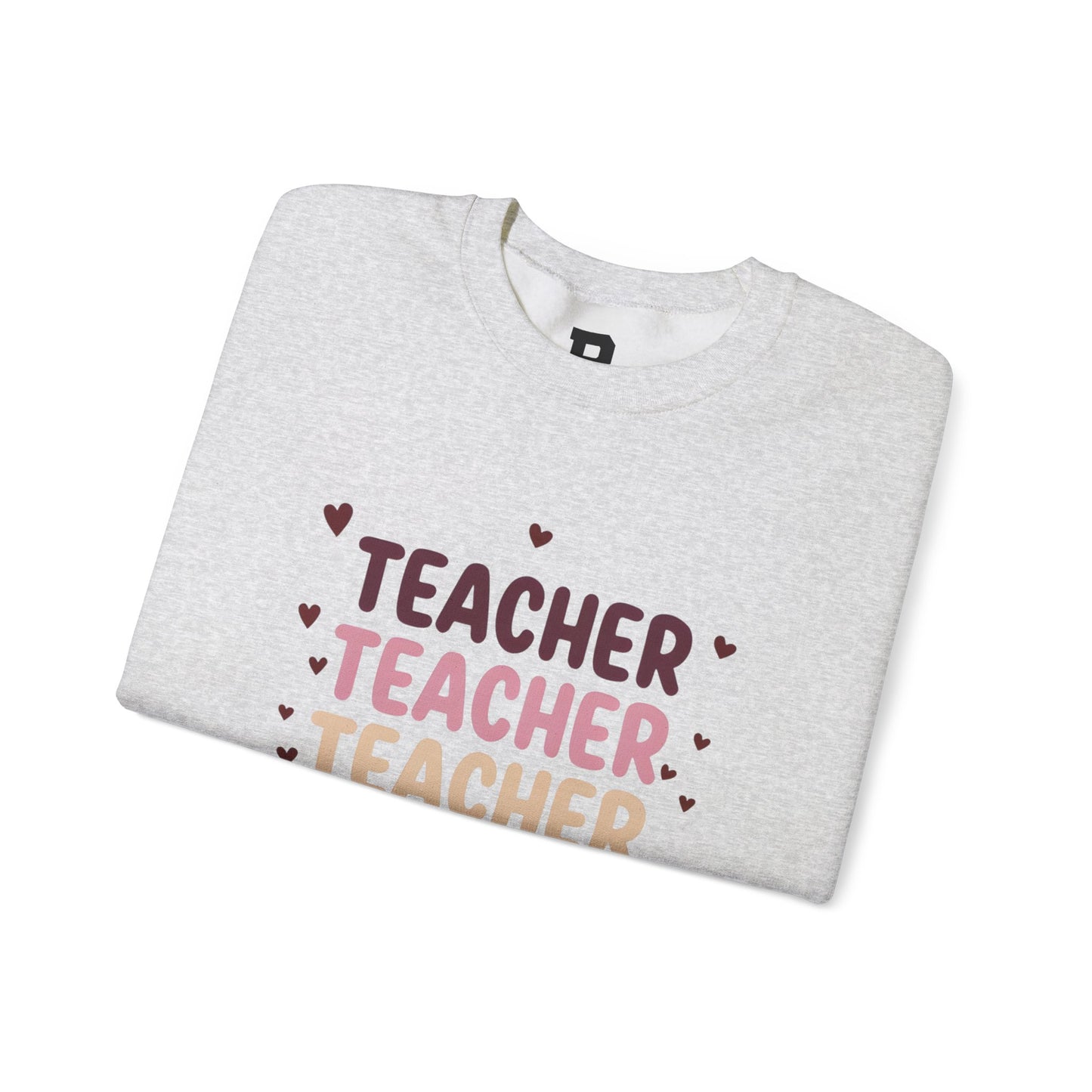 Teacher Appreciation Crewneck Sweatshirt with Heart Design