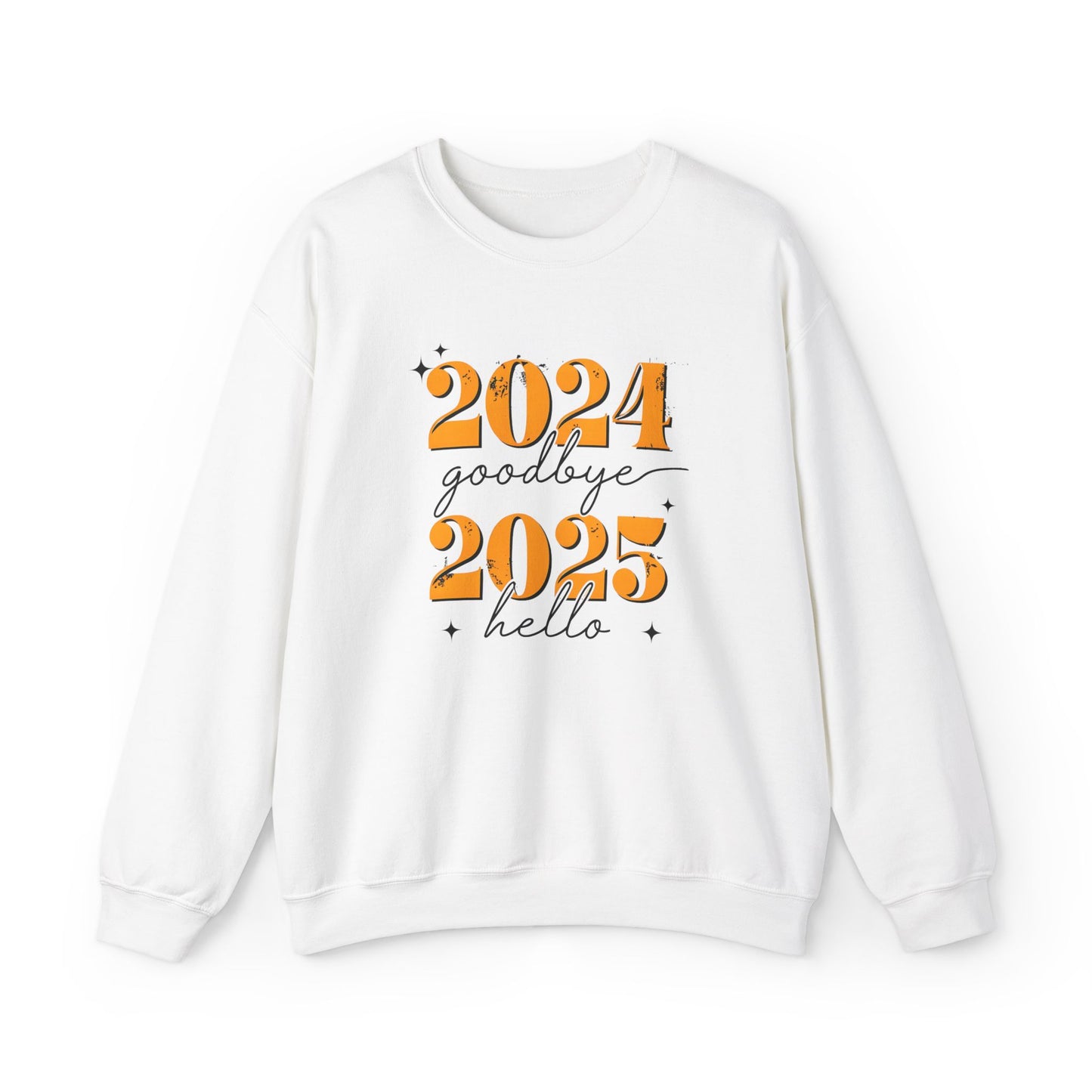 2024 Goodbye 2025 Hello Sweatshirt - Unisex Heavy Blend for Seasonal Celebrations