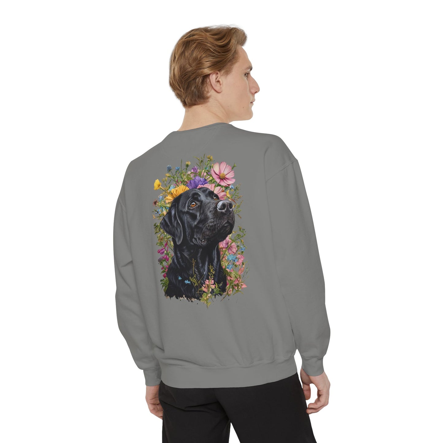 Floral Labrador Sweatshirt – Cozy Unisex Pullover for Dog Lovers