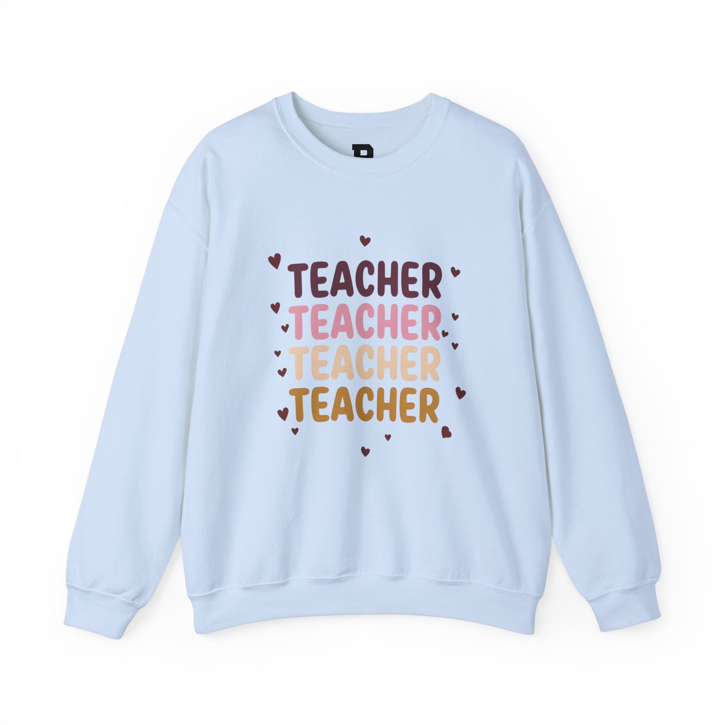 Teacher Appreciation Crewneck Sweatshirt with Heart Design