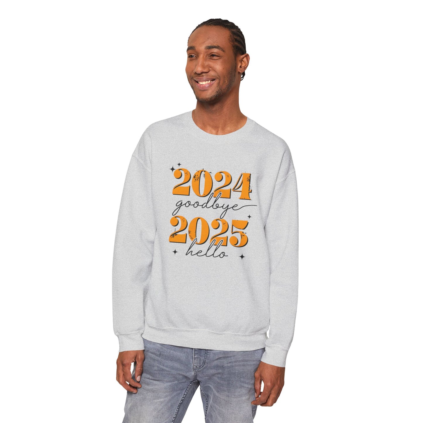 2024 Goodbye 2025 Hello Sweatshirt - Unisex Heavy Blend for Seasonal Celebrations