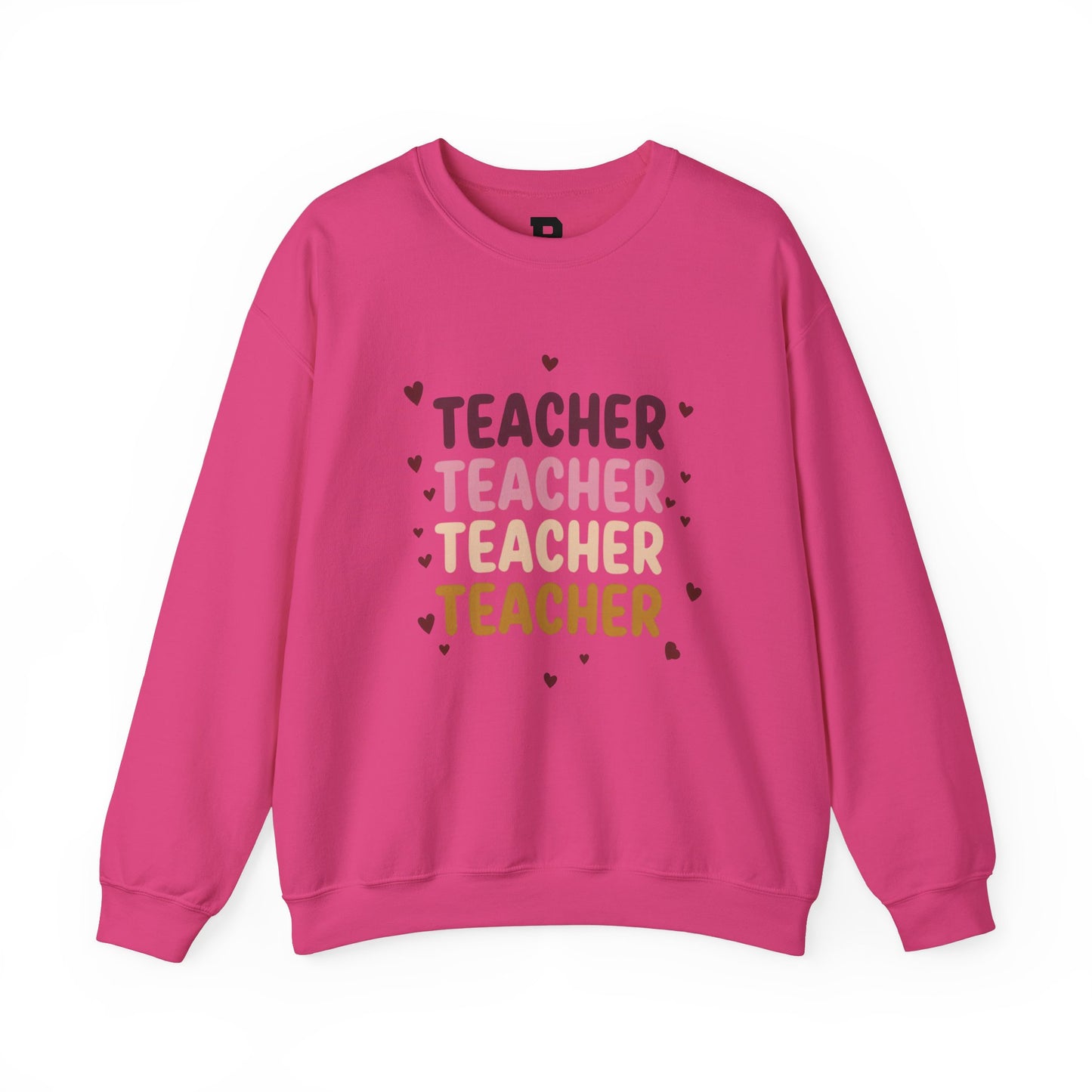 Teacher Appreciation Crewneck Sweatshirt with Heart Design