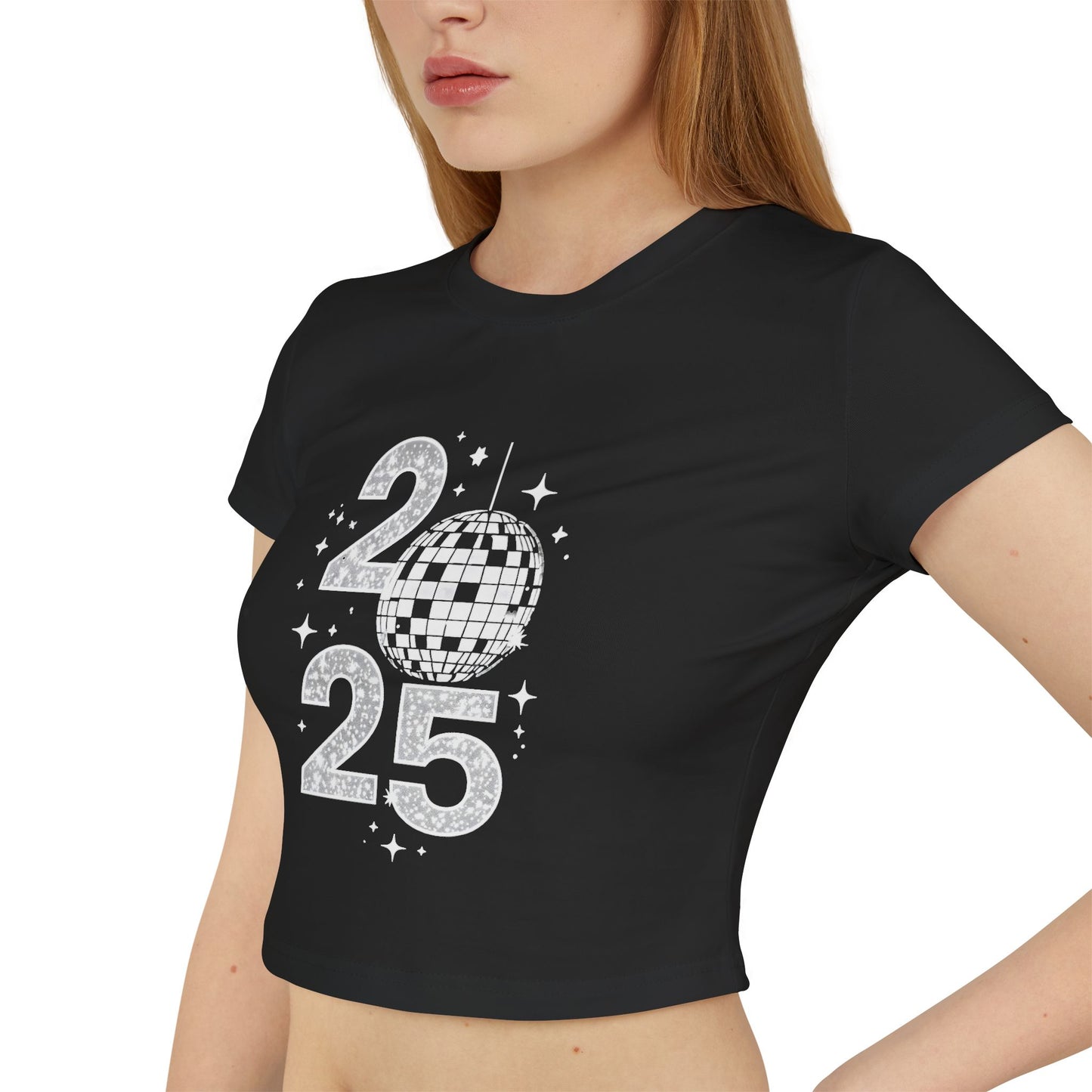 2025 Women's Baby Tee - Fun & Festive Cropped T-Shirt for New Year's Celebrations