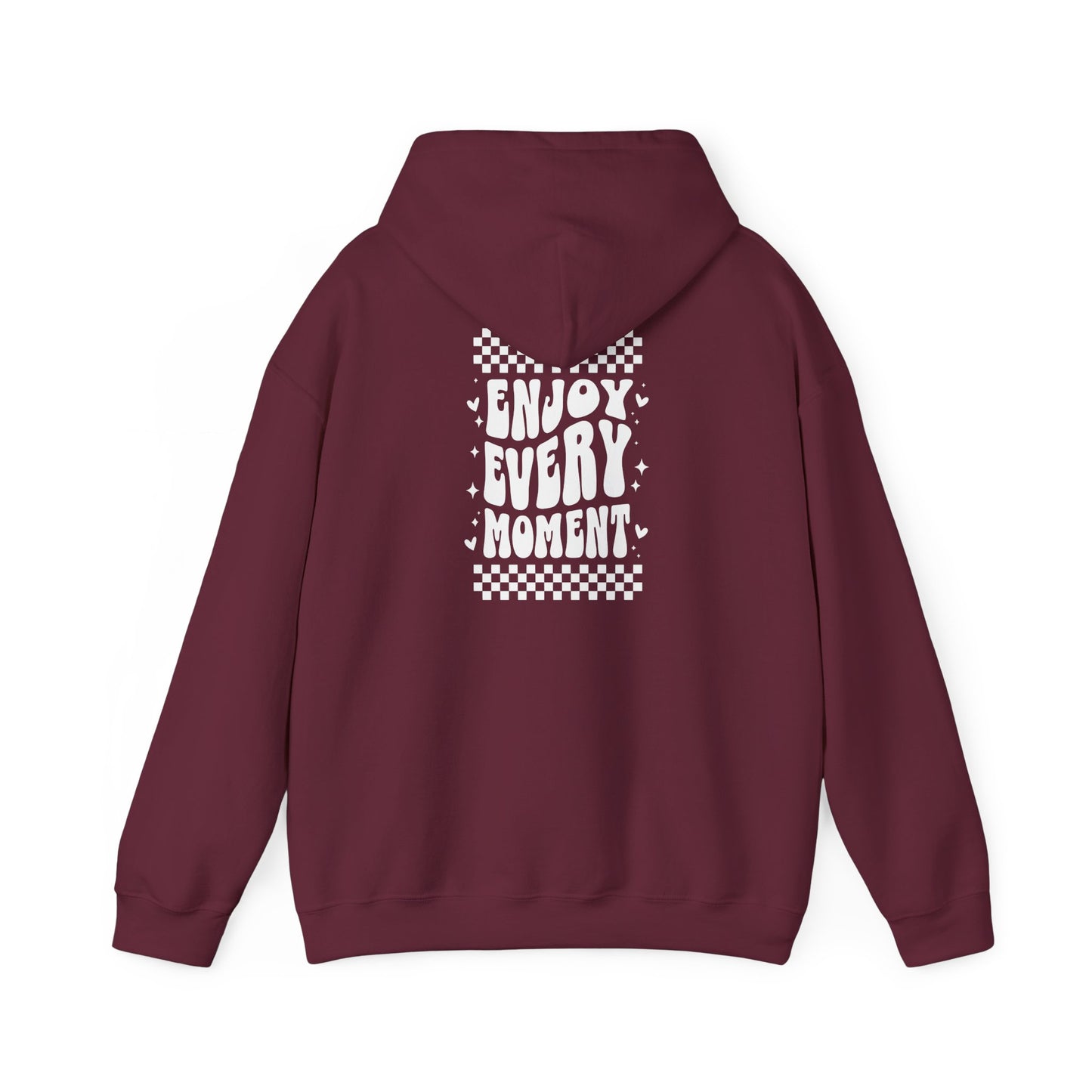 Enjoy Every Moment Unisex Hooded Sweatshirt - Cozy Black Hoodie for Everyday Comfort