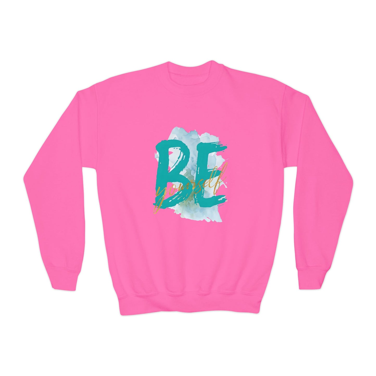 Youth Crewneck Sweatshirt - "Be Yourself" Inspirational Design