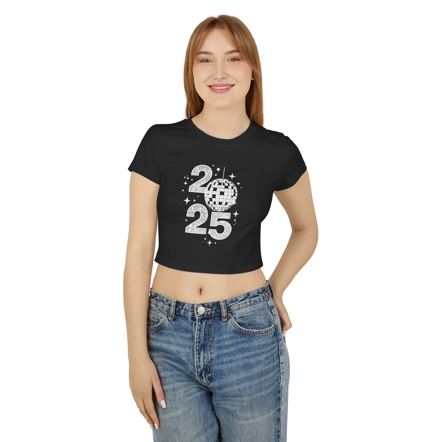 2025 Women's Baby Tee - Fun & Festive Cropped T-Shirt for New Year's Celebrations