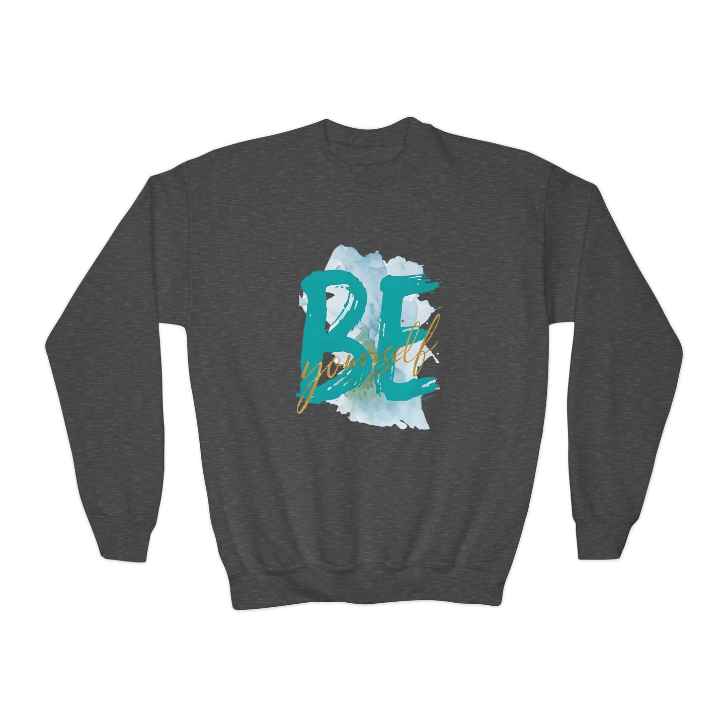 Youth Crewneck Sweatshirt - "Be Yourself" Inspirational Design