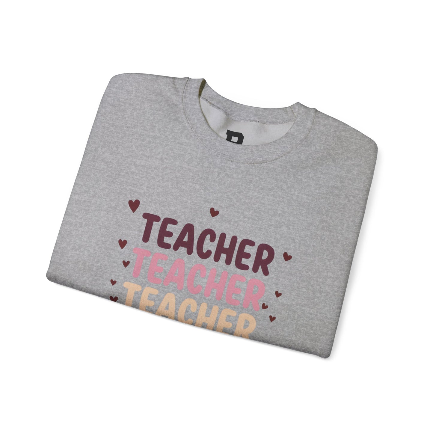 Teacher Appreciation Crewneck Sweatshirt with Heart Design