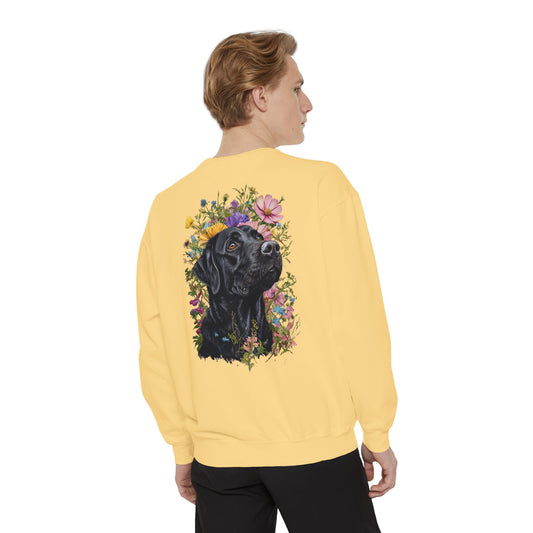 Floral Labrador Sweatshirt – Cozy Unisex Pullover for Dog Lovers