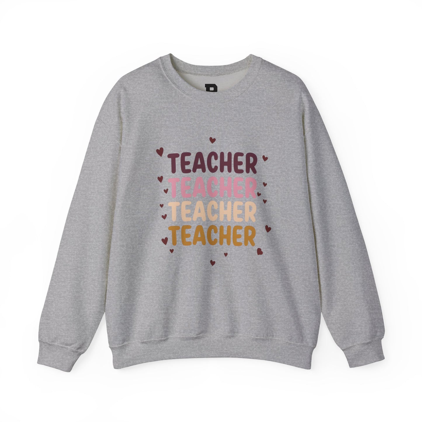 Teacher Appreciation Crewneck Sweatshirt with Heart Design