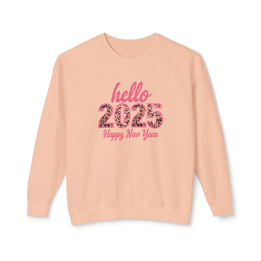 Unisex Lightweight Crewneck Sweatshirt - Happy New Year 2025 Design